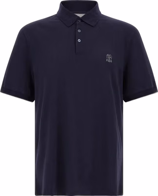 Blue Cotton Polo Shirt