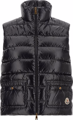 Black Polyamide Sleeveless Jacket