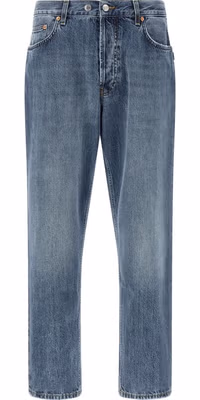 Blue Cotton Tapered Jeans