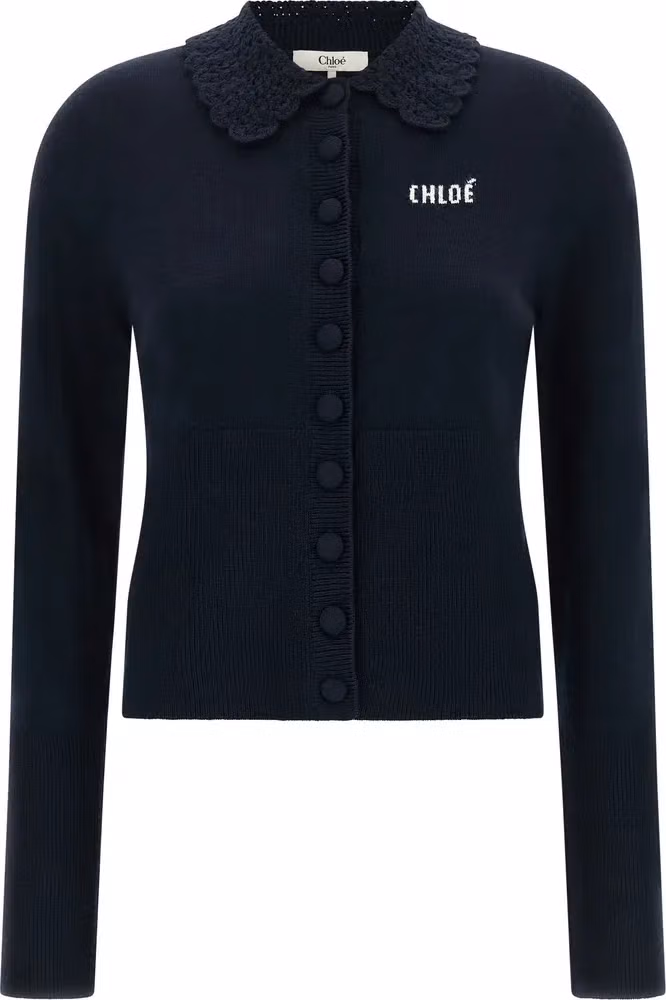 Chloé Blue Wool Cardigan