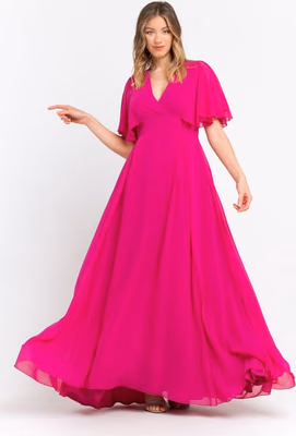 Pink Polyester Women Dress