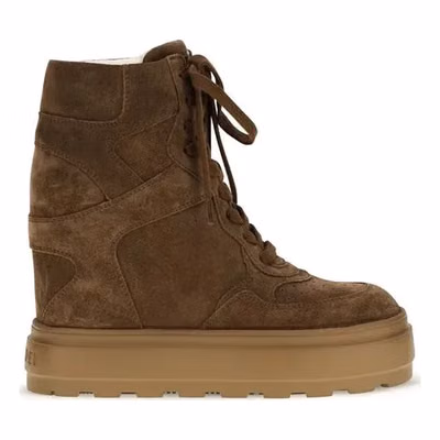 Brown Rubber Platform Sneakers