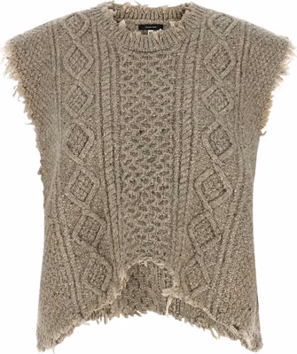 Gray Wool Sleeveless Jacket
