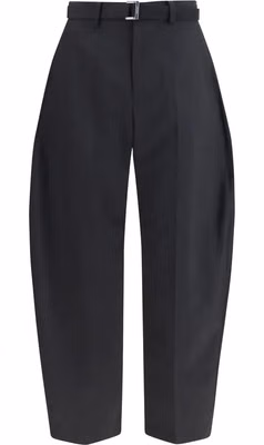 Black Polyester Casual Pants