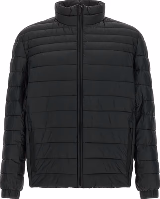 Black Recycled Polyamide Full-Length Jacket