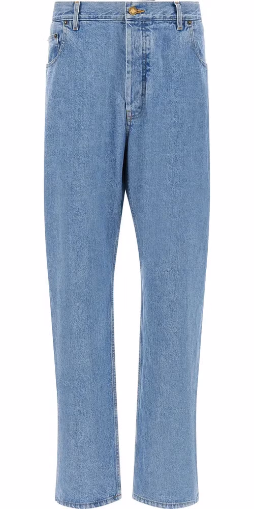 Thom Browne Blue Cotton Straight-Leg Jeans