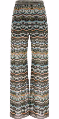 Multicolor Viscose Flared Pants