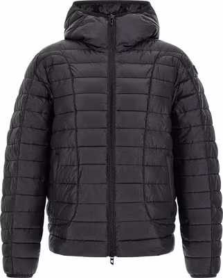 Black Polyester Full-Length Jacket