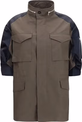 Bicolor Cotton Shell Jacket
