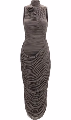 Gray Copper Cocktail Dress
