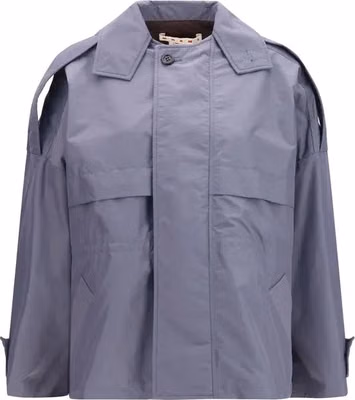 Gray Polyamide Full-Length Jacket