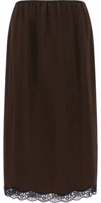 Brown Marabou Midi Skirt
