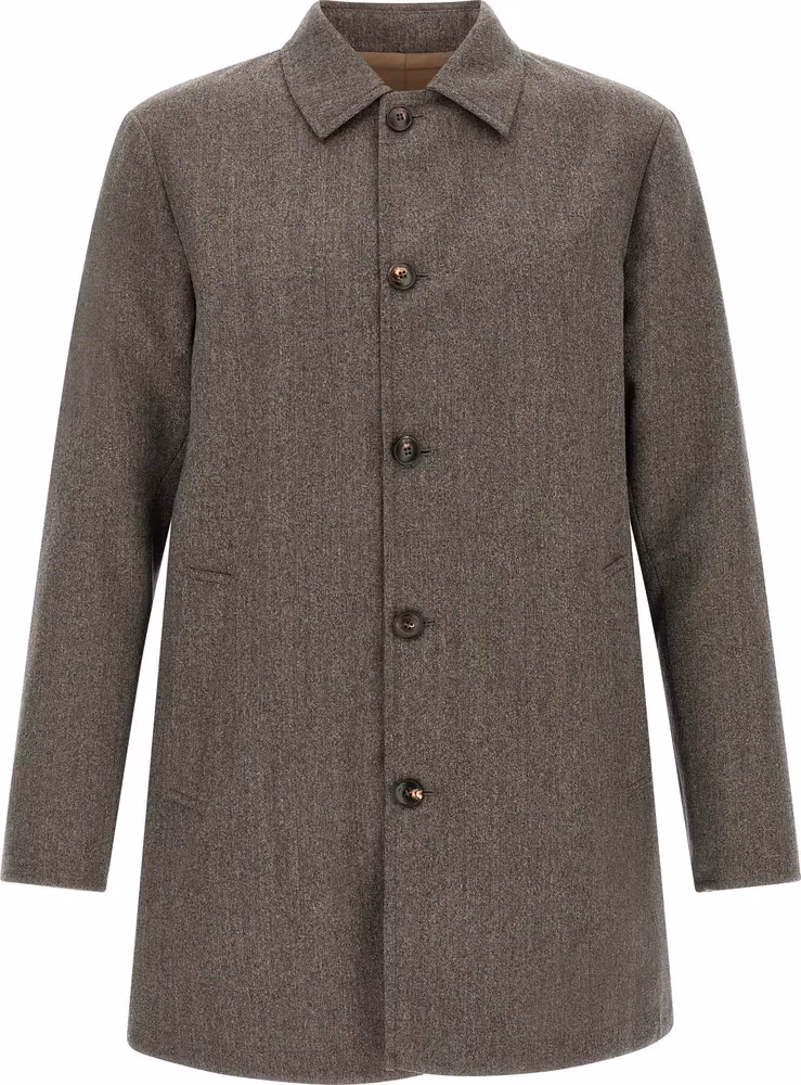 Pal Zileri Brown Wool Coat