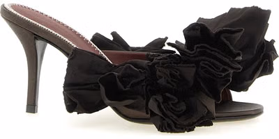 Brown Viscose Stiletto Heel Sandals