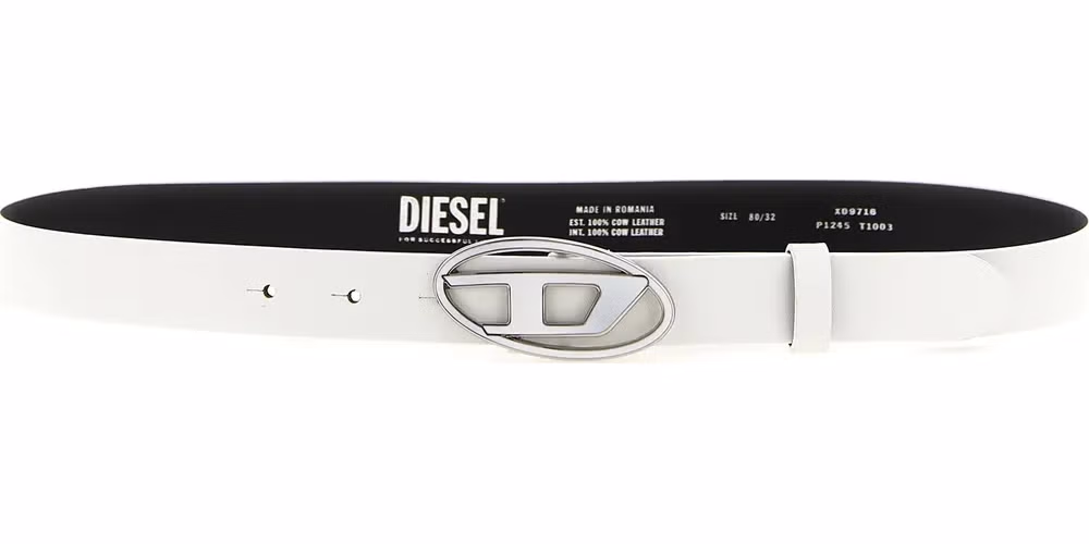Diesel White Leather Regular Belt