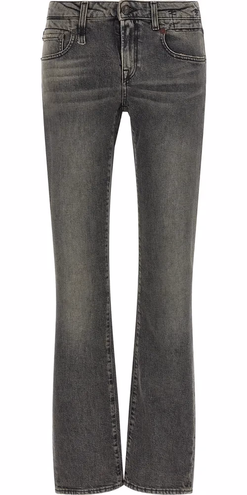 R13 Black Cotton Bootcut Jeans