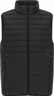 Black Polyester Sleeveless Jacket