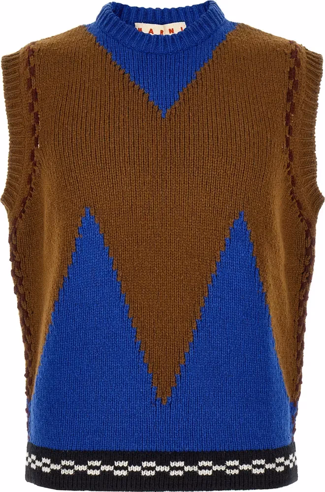 Marni Multicolor Wool Sleeveles Sweater