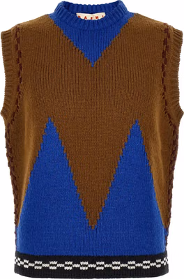 Multicolor Wool Sleeveles Sweater