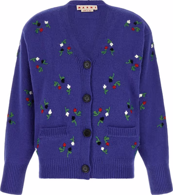 Blue Virgin Wool Cardigan