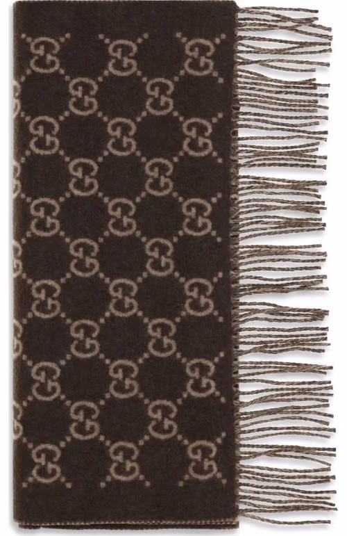 Gucci Brown Cashmere Scarf