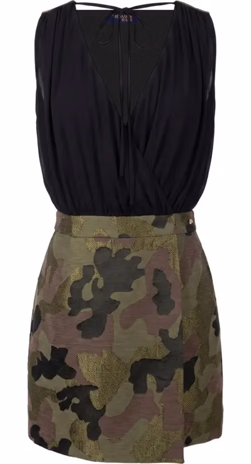 Trussardi Jeans Black Cotton Women's Dress