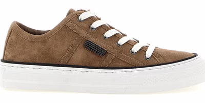 Brown Leather Low Top Sneakers