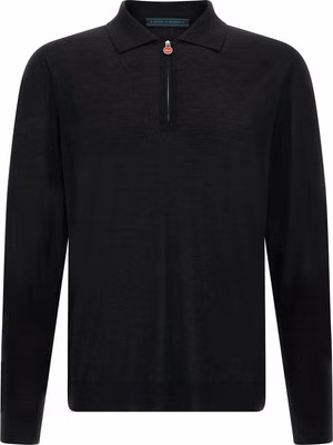 Black Wool Polo Shirt