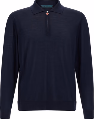 Blue Wool Polo Shirt