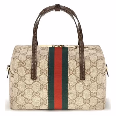 Beige Fabric Handbag