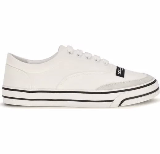 Dolce & Gabbana White Cotton Low Top Sneakers