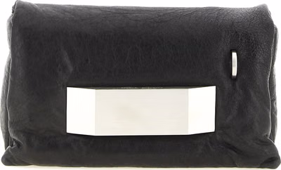 Black Lamb Leather Clutch Bag