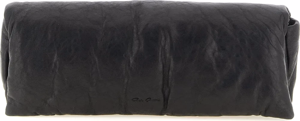 Rick Owens Black Lamb Leather Clutch Bag