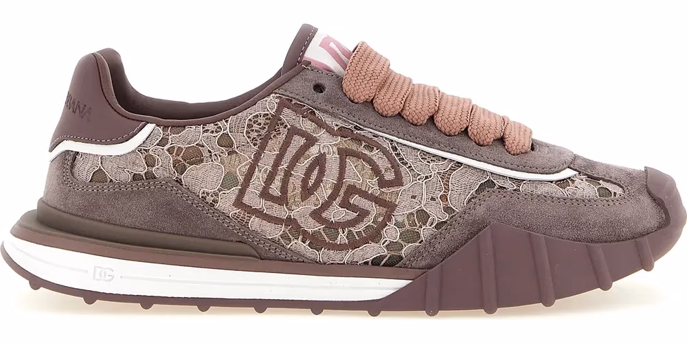 Dolce & Gabbana Purple Leather Athletic Sneakers