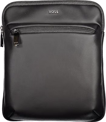 Black Polyurethane Men's Shoulder Bag