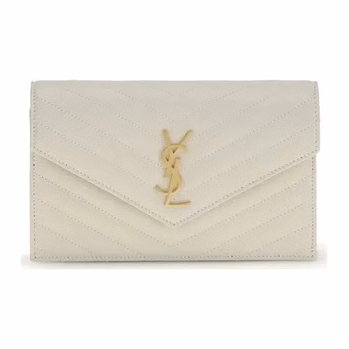 Saint Laurent Beige Calf Leather Bos Taurus Wallet