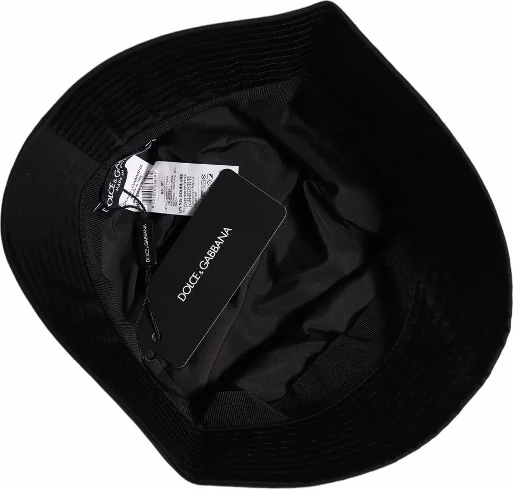 Dolce & Gabbana Men Black Nylon Wide Brim Bucket Capello Hat