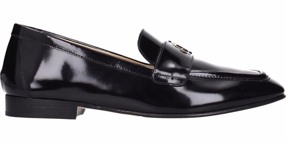 Jimmy Choo Black Leather Slip-On Loafers
