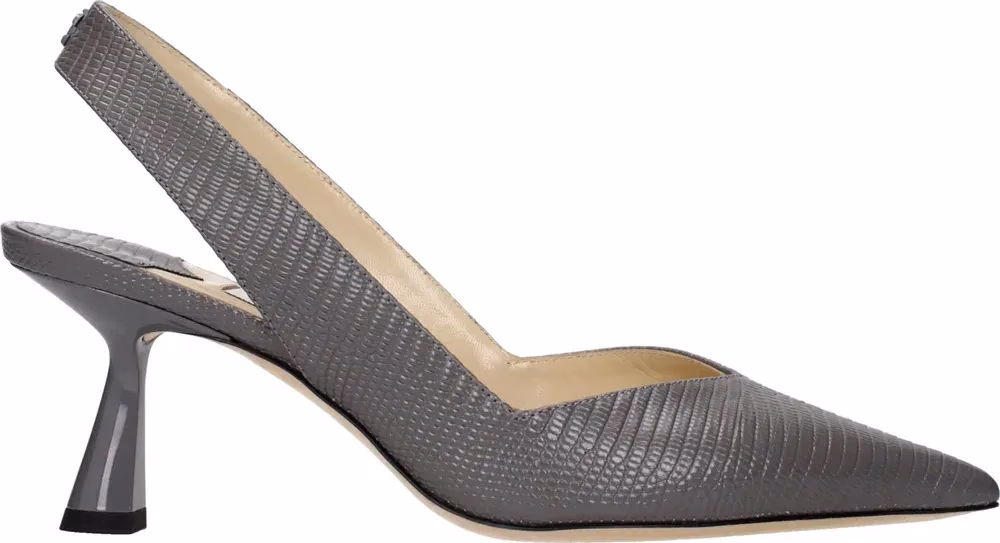Jimmy Choo Gray Leather High Heel Pumps