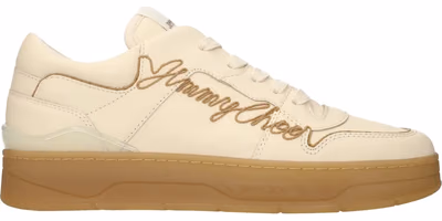 Beige Leather Low Top Sneakers