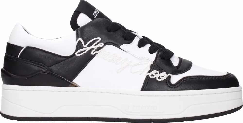Jimmy Choo Black Leather Low Top Sneakers