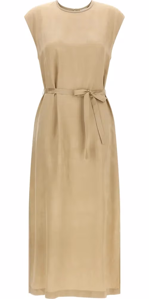 Peserico Beige Viscose Midi Dress