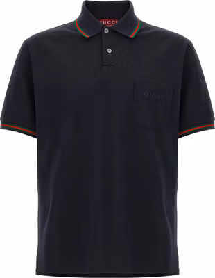 Blue Cotton Polo Shirt