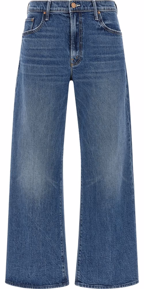 Mother Denim Blue Cotton Cropped Jeans