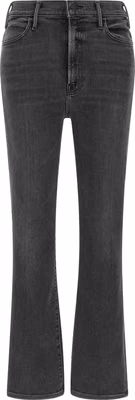 Gray Cotton Flared Jeans