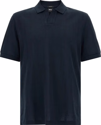 Blue Cotton Polo Shirt