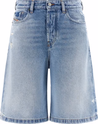 Blue Cotton Bermuda Shorts