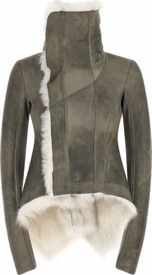 Gray Lamb Fur Leather Jacket