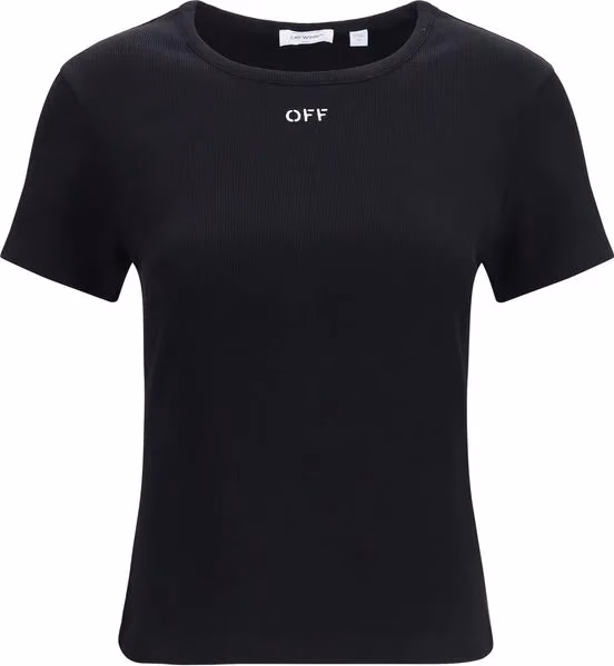 Off-White Black Cotton T-Shirt