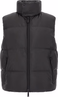 Black Polyester Sleeveless Jacket